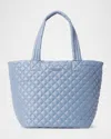 Mz Wallace Metro Deluxe Medium Quilted Tote Bag In Stone Blue