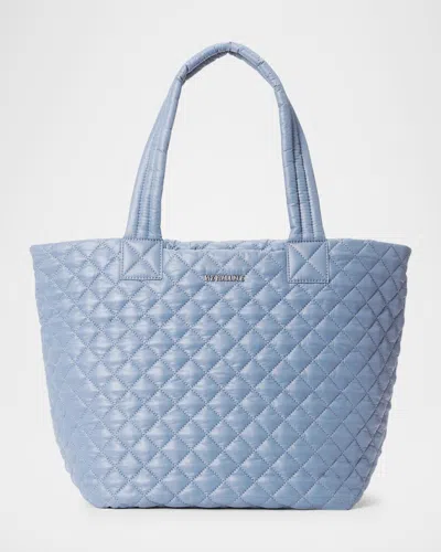 Mz Wallace Metro Deluxe Medium Quilted Tote Bag In Stone Blue