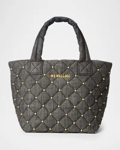 Mz Wallace Metro Deluxe Micro Studded Tote Bag In Dark Grey