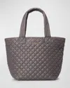 Mz Wallace Metro Deluxe Quilted Nylon Tote Bag In Gray