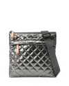 Mz Wallace Metro Flat Crossbody Bag In Pewter Metallic/gunmetal