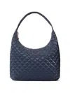 Mz Wallace Metro Large Quilted Shoulder Bag In Blue
