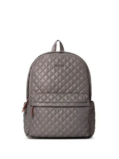 Mz Wallace Metro Quilted Backpack In Gray