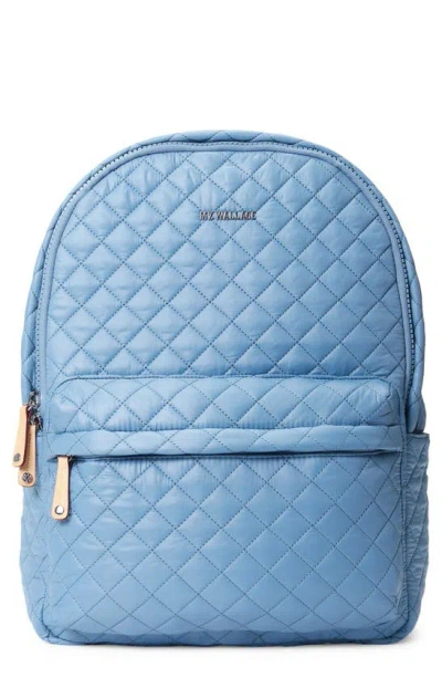 Mz Wallace Metro Quilted Nylon Backpack In Medium Blue
