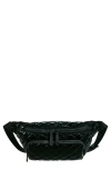 Mz Wallace Metro Quilted Nylon Sling Bag In Black Liquid