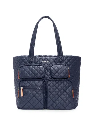 Mz Wallace Metro Quilted Tote Bag In Blue