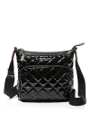 Mz Wallace Metro Scout Extra Small Crossbody In Black Lacquer/silver
