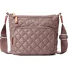 Mz Wallace Metro Scout Deluxe Crossbody Bag In Mauve/silver