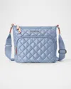 Mz Wallace Metro Scout Deluxe Quilted Crossbody Bag In Stone Blue
