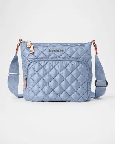 Mz Wallace Metro Scout Deluxe Quilted Crossbody Bag In Stone Blue