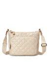 Mz Wallace Metro Scout Deluxe Quilted Nylon Crossbody Bag In Buff/light Gold