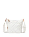 Mz Wallace Metro Scout Deluxe Quilted Nylon Crossbody Bag In Pearl Metallic