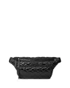 Mz Wallace Metro Quilted Nylon Sling Bag In Black Liquid/black