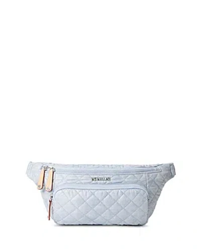 Mz Wallace Metro Sling Bag In Chambray/silver
