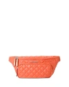 Mz Wallace Metro Quilted Nylon Sling Bag In Poppy/silver