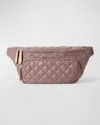 Mz Wallace Metro Sling Quilted Nylon Shoulder Bag In Purple