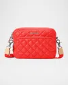 Mz Wallace Metro Small Quilted Camera Crossbody Bag In Bright Cherry