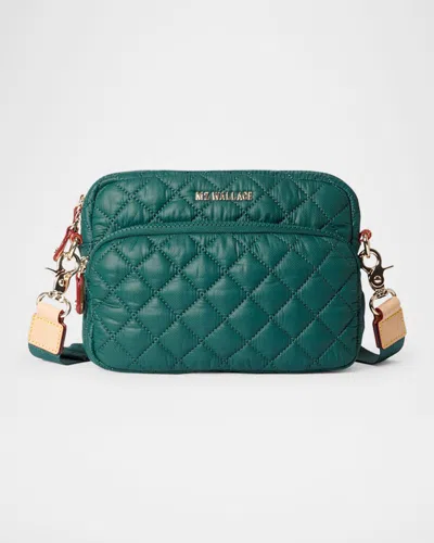Mz Wallace Metro Small Quilted Camera Crossbody Bag In Dark Green