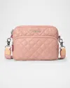 Mz Wallace Metro Small Quilted Camera Crossbody Bag In Dusty Rose