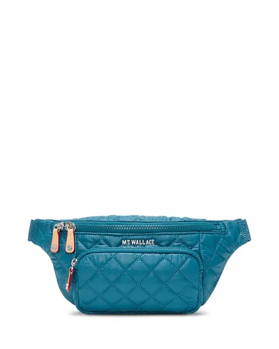 Mz Wallace Metro Small Quilted Leather Sling Belt Bag In Blue