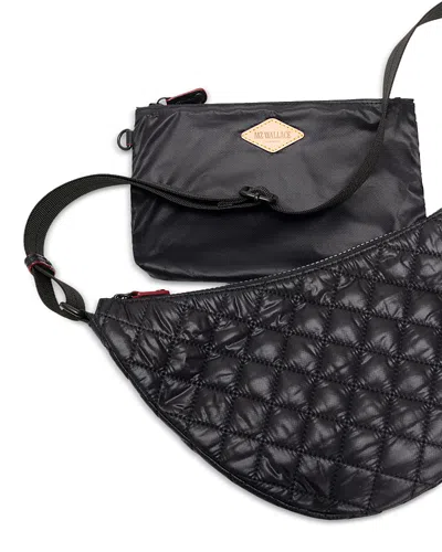 Mz Wallace Metro Small Quilted Smile Bag In Black