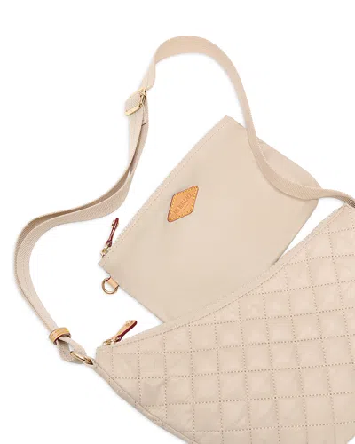 Mz Wallace Metro Smile Small Quilted Crossbody Bag In White
