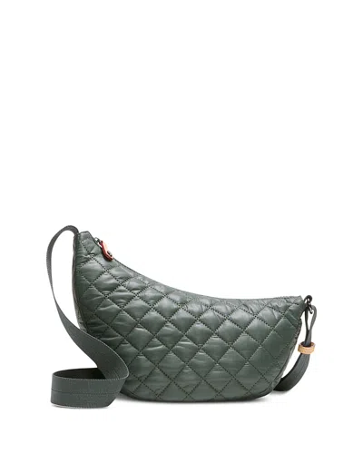 Mz Wallace Small Metro Smile Quilted Nylon Crossbody Bag In Green