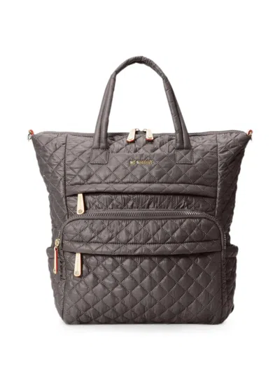 Mz Wallace Metro Utility Quilted Backpack In Gray