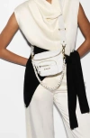 Mz Wallace Micro Crosby Diamond Quilted Nylon Sling Bag In Chalk Liquid