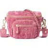 Mz Wallace Micro Crosby Diamond Quilted Velvet Sling Bag