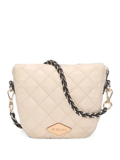 Mz Wallace Micro Crosby Quilted Cross Body Bag In Neutral