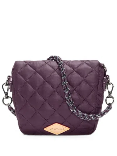 Mz Wallace Micro Crosby Quilted Crossbody Bag In Purple