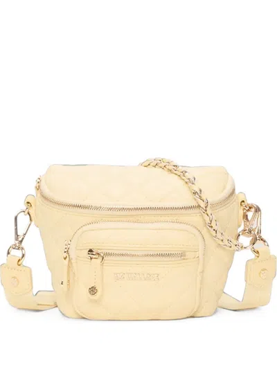 Mz Wallace Micro Crosby Quilted Sling Cross Body Bag In Yellow