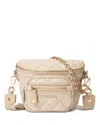 Mz Wallace Micro Crosby Sling Bag In Buff/light Gold