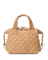 Mz Wallace Sutton Micro Quilted Crossbody Bag In Caramel/light Gold