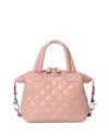Mz Wallace Micro Sutton Tote In Dusty Rose/silver