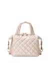Mz Wallace Micro Sutton Bag In Pale Rose Gold Metallic/light Gold