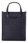 Mz Wallace Micro Woven Nylon Box Tote In Black Woven