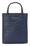 Mz Wallace Micro Woven Nylon Box Tote In Navy