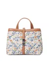 Mz Wallace Astor Mini Floral-print Quilted Top-handle Bag In Poppy Forest/silver