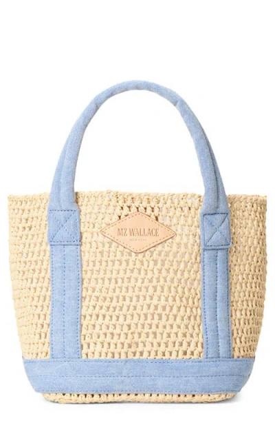 Mz Wallace Mini Crochet Tote In Crochet/true Light Denim
