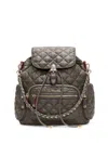 Mz Wallace Mini Crosby Quilted Backpack In Brown