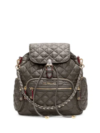 Mz Wallace Mini Crosby Quilted Backpack In Brown