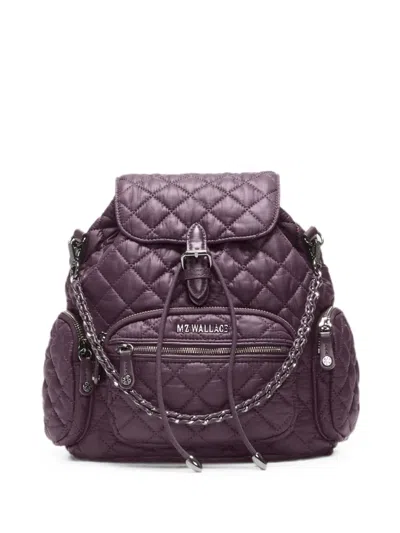 Mz Wallace Mini Crosby Quilted Backpack In Purple