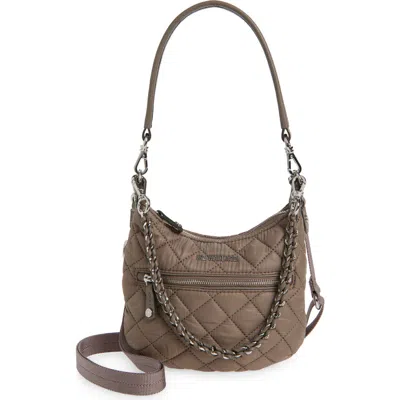 Mz Wallace Mini Crosby Sienna Quilted Nylon Shoulder Bag In Gray