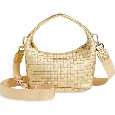 Mz Wallace Mini Metallic Woven Top Handle Hobo Bag