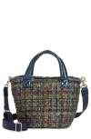 Mz Wallace Mini Metro Deluxe Tote In Gold Multi Tweed