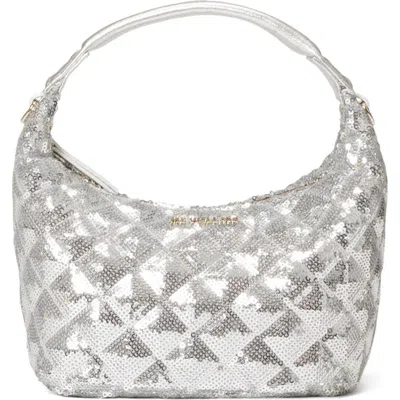 Mz Wallace Mini Metro Sequin Top Handle Bag In Ice Sequin