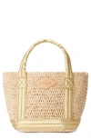 Mz Wallace Small Raffia Tote In Sequin Raffia/ Light Gold