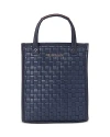 Mz Wallace Mini Woven Box Tote In Dawn/silver